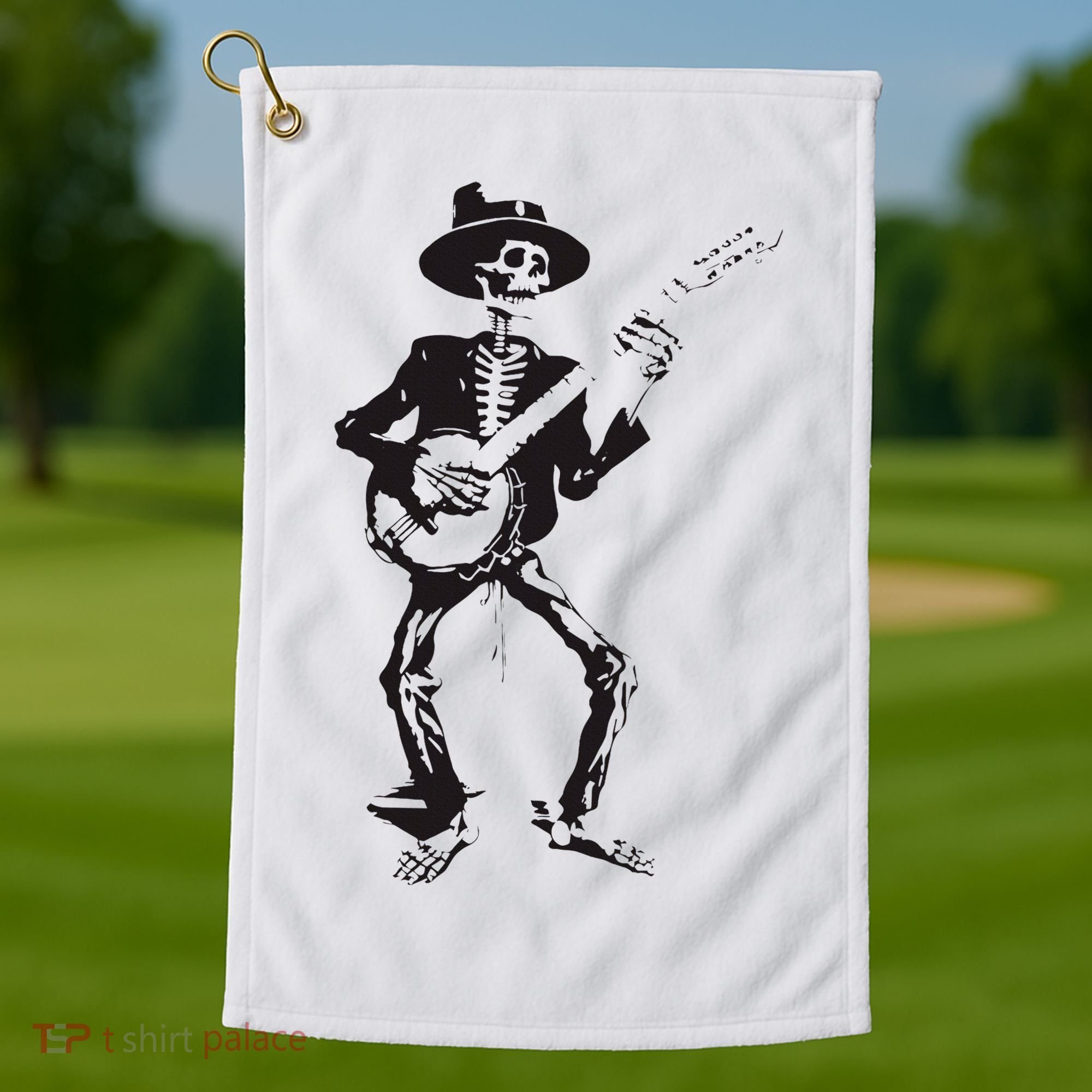 Banjo Dancing Skeleton Bluegrass Music Festival Golf Towel