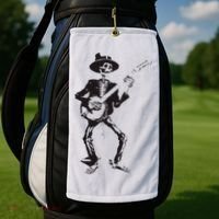 Banjo Dancing Skeleton Bluegrass Music Festival Golf Towel thumb 2