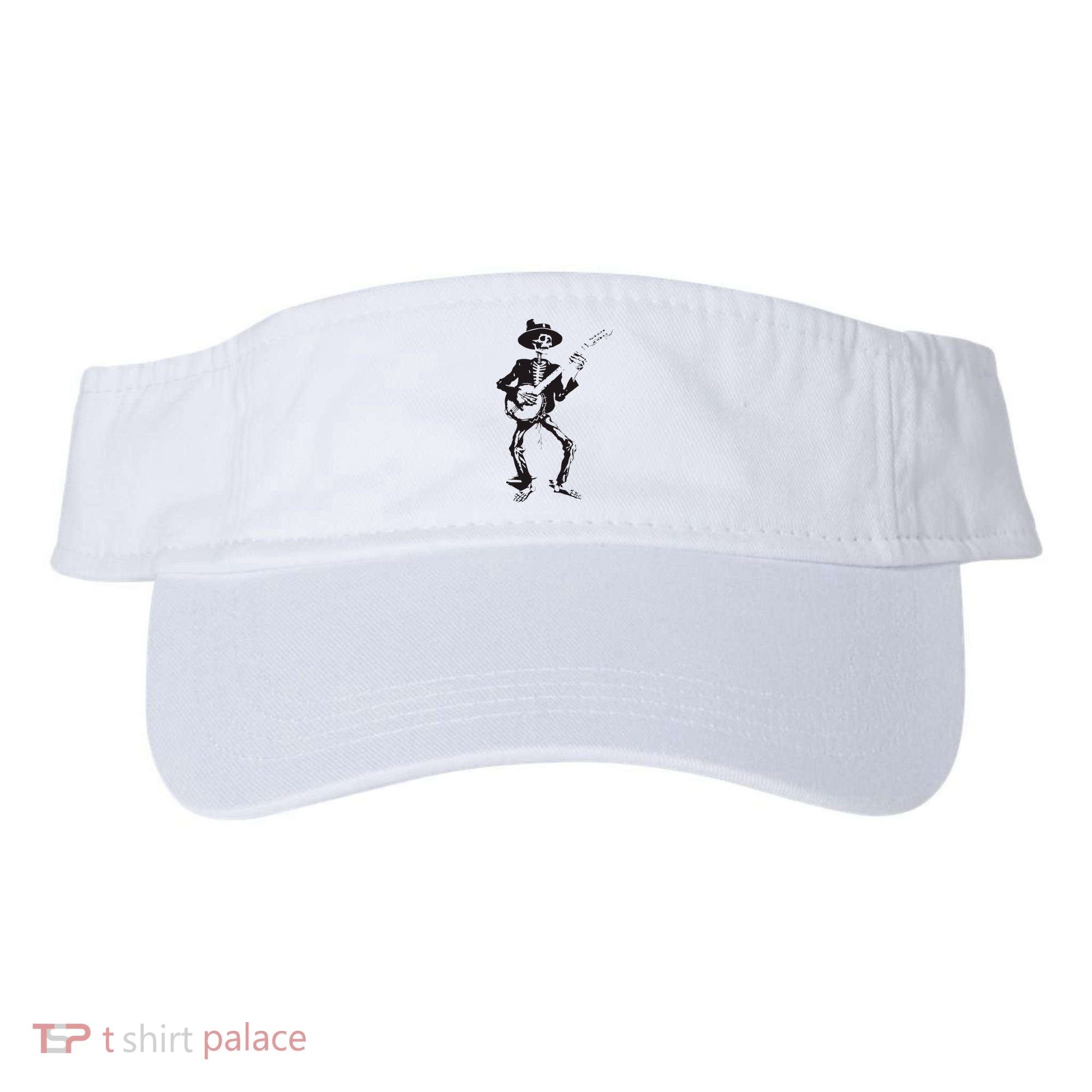 Banjo Dancing Skeleton Bluegrass Music Festival Visor