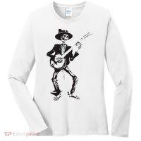 Banjo Dancing Skeleton Bluegrass Music Festival Women's Long Sleeve Shirt thumb 0