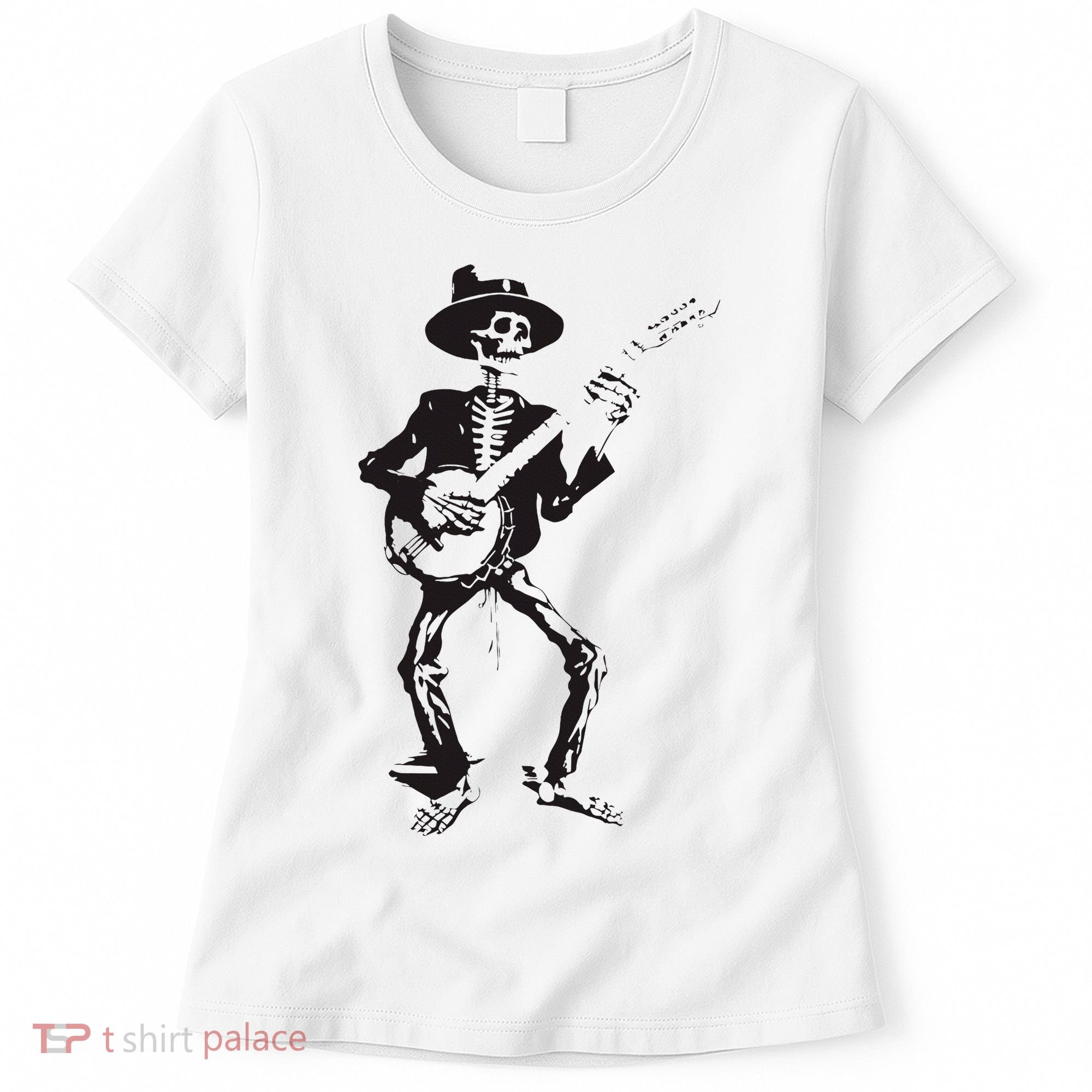Banjo Dancing Skeleton Bluegrass Music Festival Women's T-Shirt