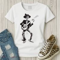 Banjo Dancing Skeleton Bluegrass Music Festival Women's T-Shirt thumb 3