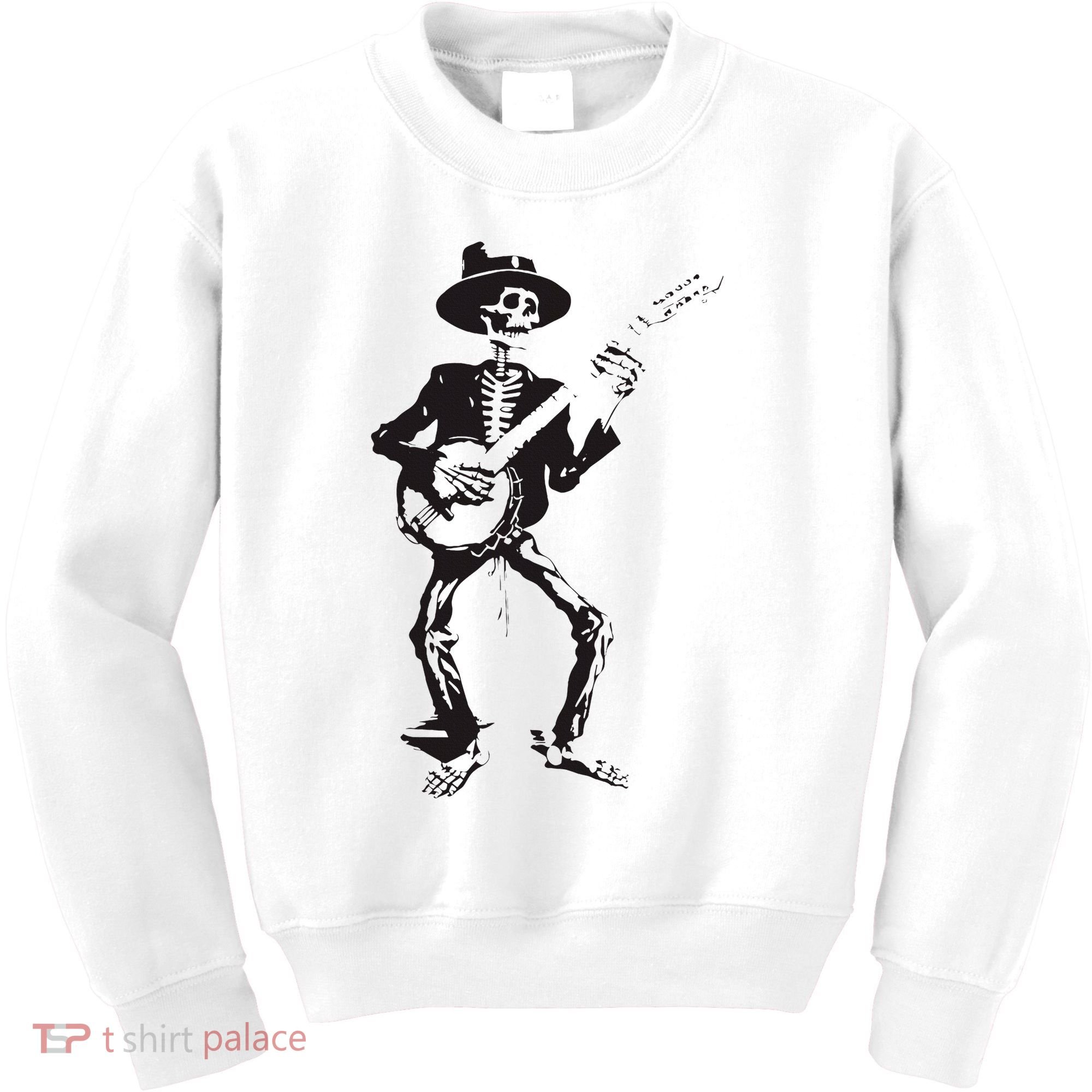 Banjo Dancing Skeleton Bluegrass Music Festival Kids Sweatshirt
