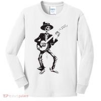 Banjo Dancing Skeleton Bluegrass Music Festival Kids Long Sleeve Shirt thumb 0
