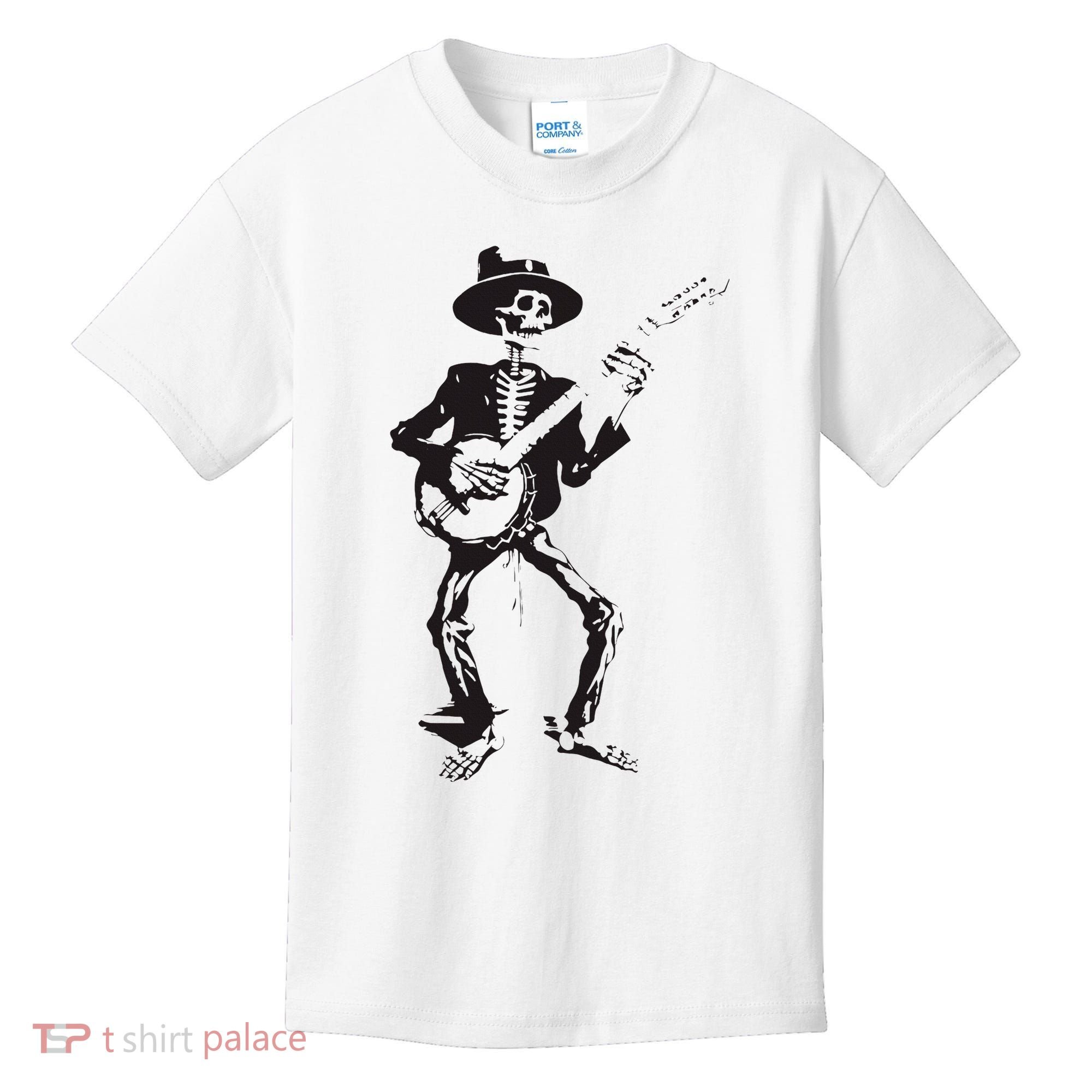 Banjo Dancing Skeleton Bluegrass Music Festival Kids T-Shirt