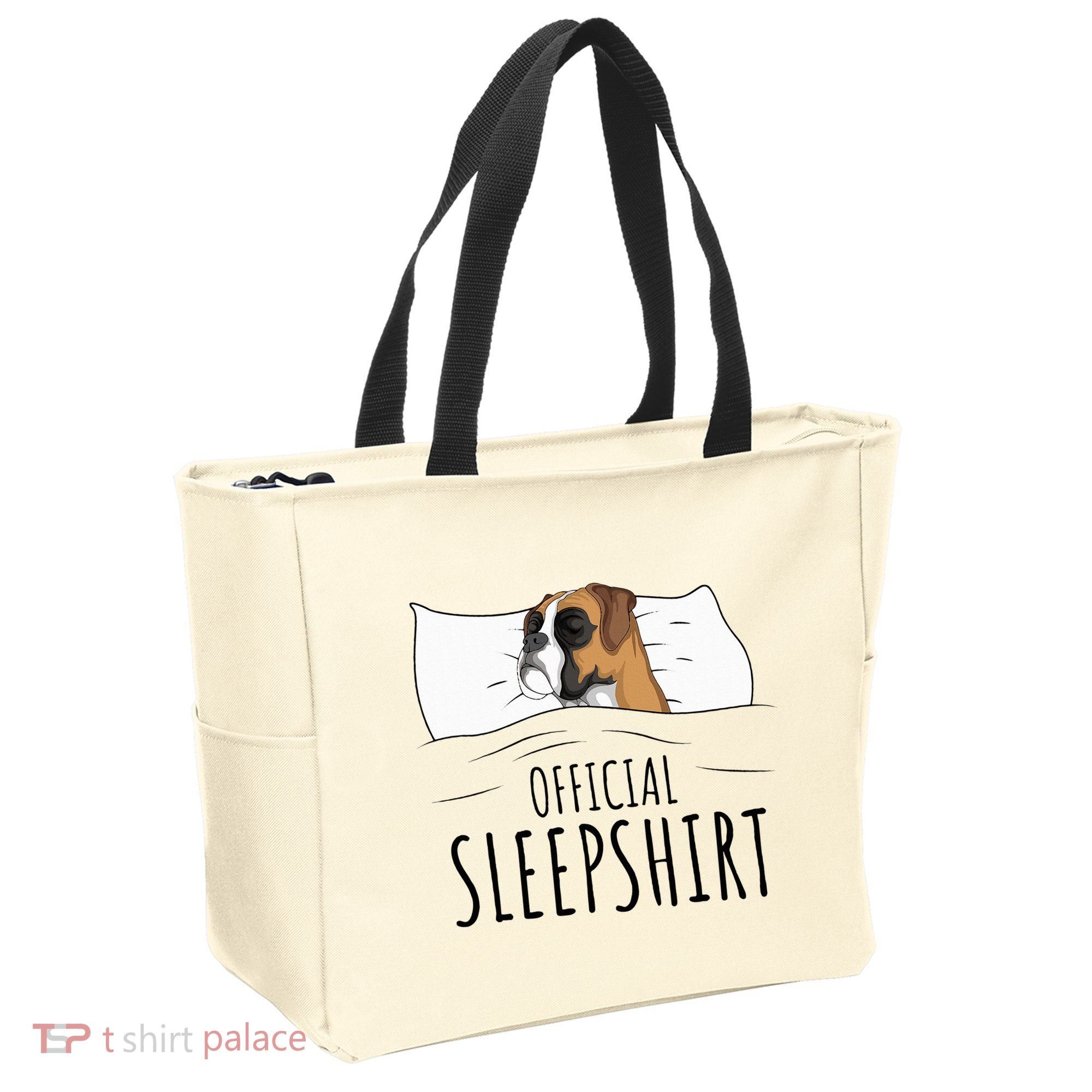 Boxer Dog Sleepshirt Tote Bag