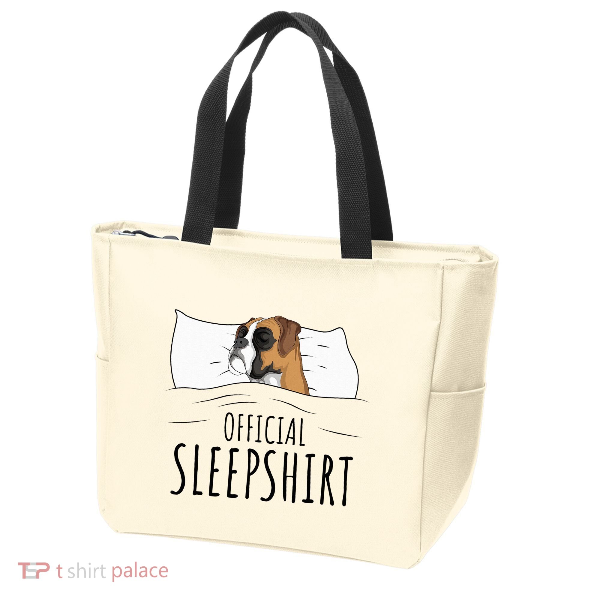 Boxer Dog Sleepshirt Tote Bag