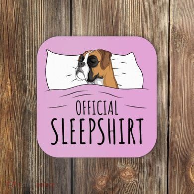 Boxer Dog Sleepshirt Coaster