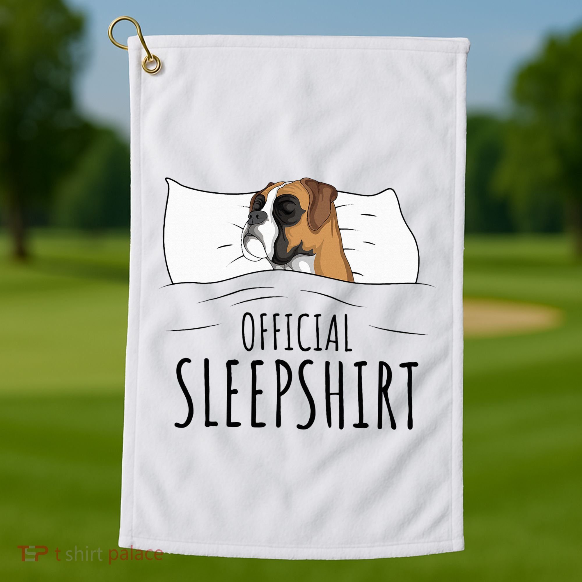 Boxer Dog Sleepshirt Golf Towel