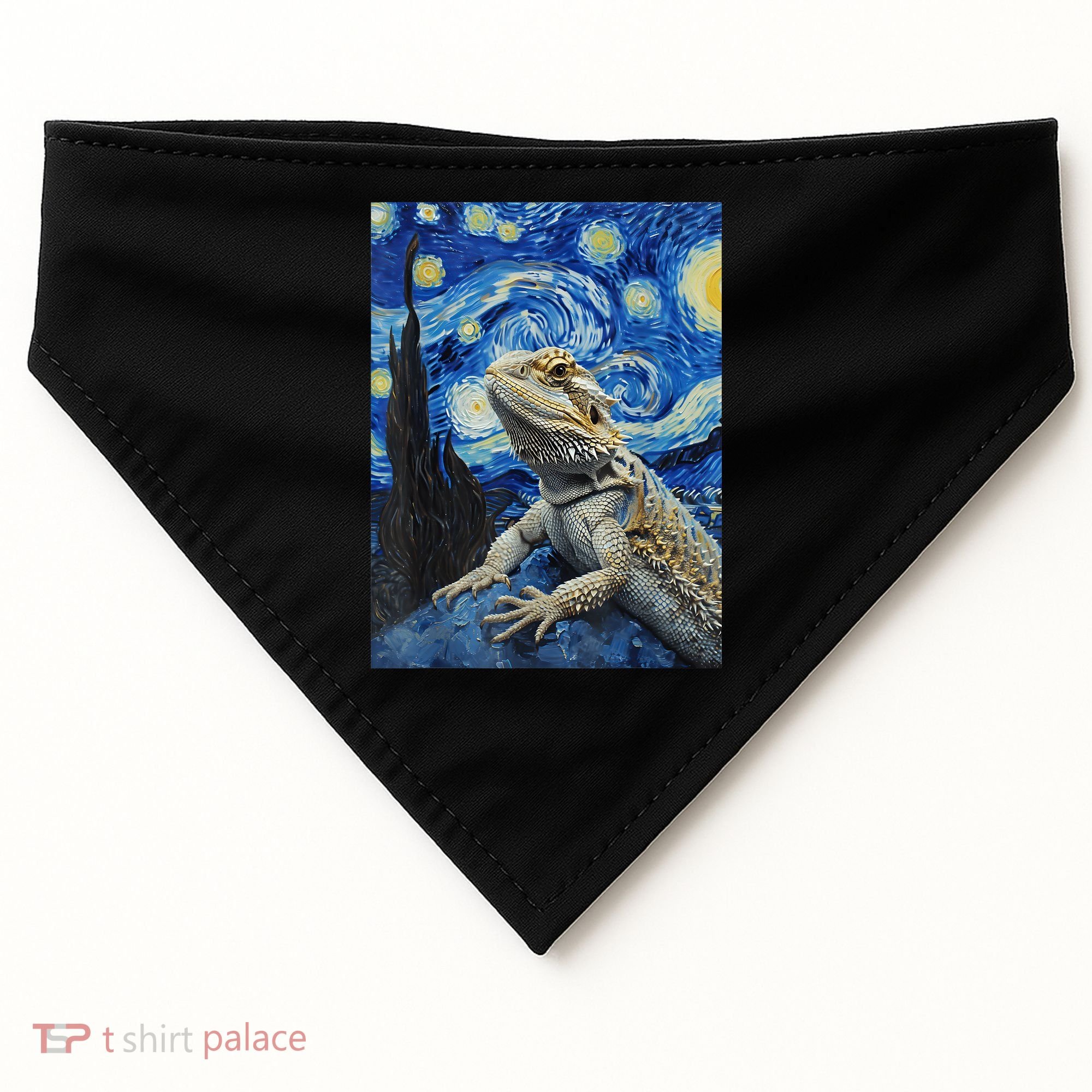 Bearded Dragon Starry Night Van Gogh Style USA-Made Doggie Bandana