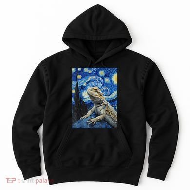 Bearded Dragon Starry Night Van Gogh Style Hoodie