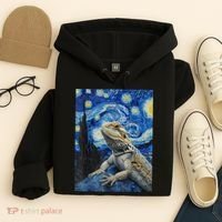 Bearded Dragon Starry Night Van Gogh Style Hoodie thumb 4