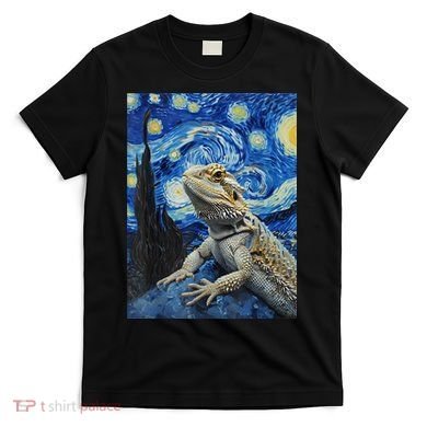 Bearded Dragon Starry Night Van Gogh Style T-Shirt
