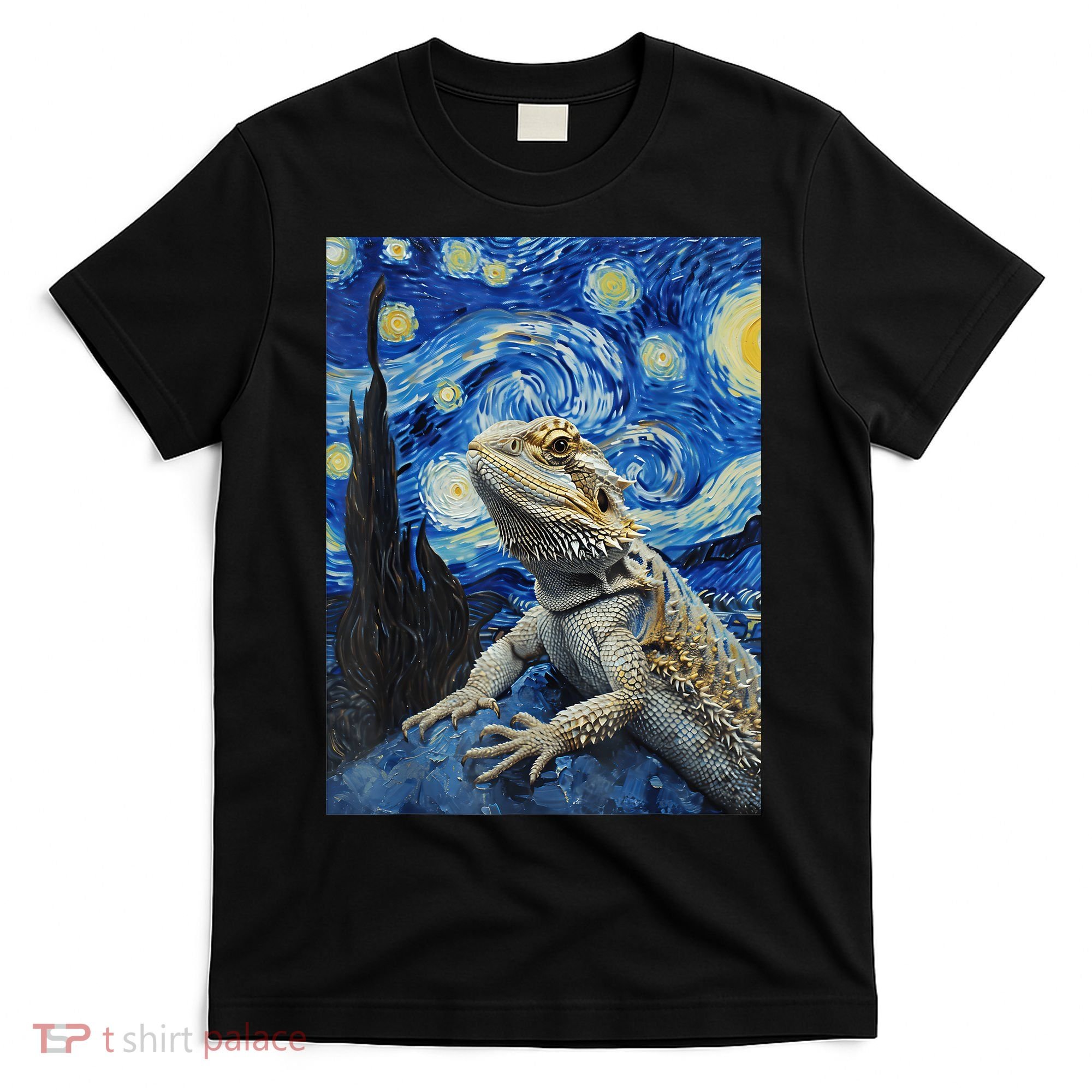 Bearded Dragon Starry Night Van Gogh Style T-Shirt