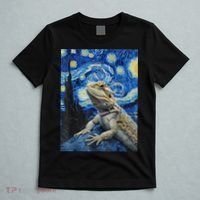 Bearded Dragon Starry Night Van Gogh Style T-Shirt thumb 5