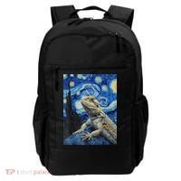 Bearded Dragon Starry Night Van Gogh Style Backpack thumb 0