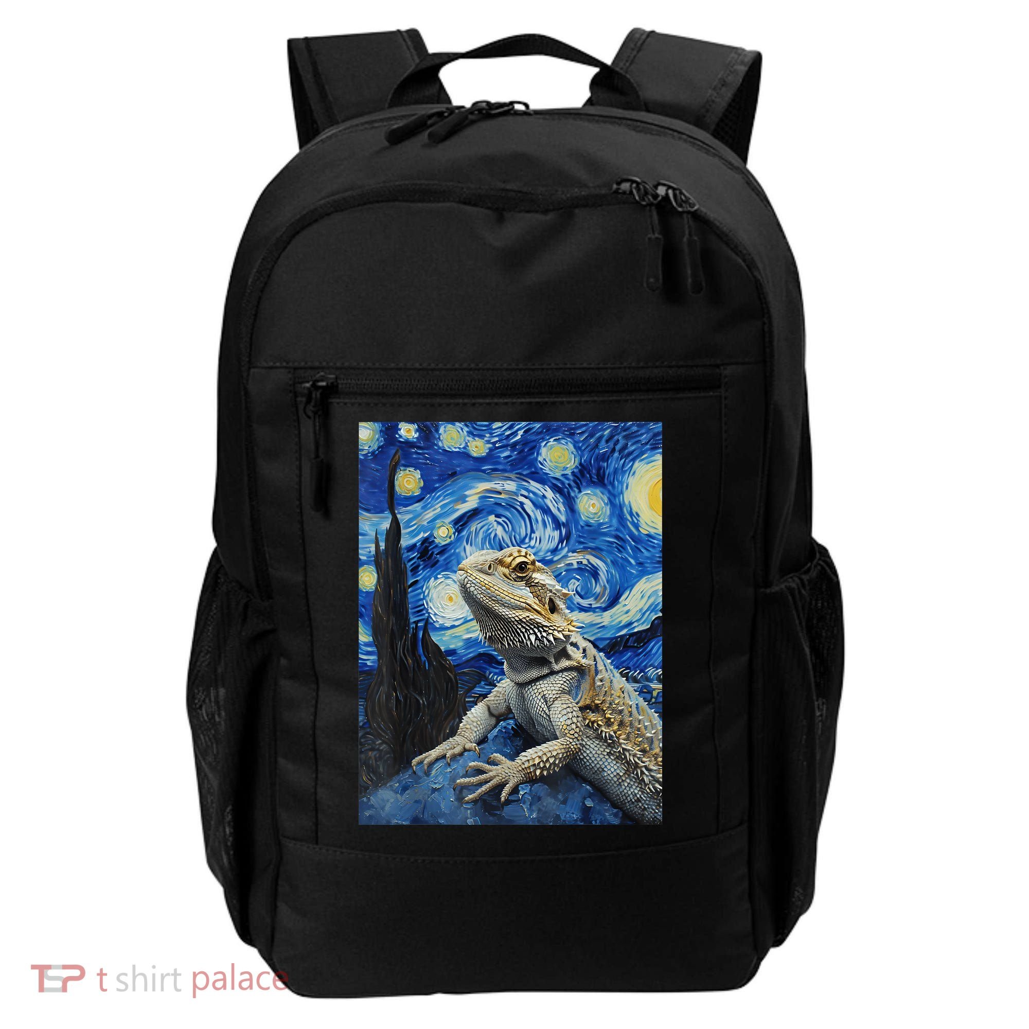 Bearded Dragon Starry Night Van Gogh Style Backpack