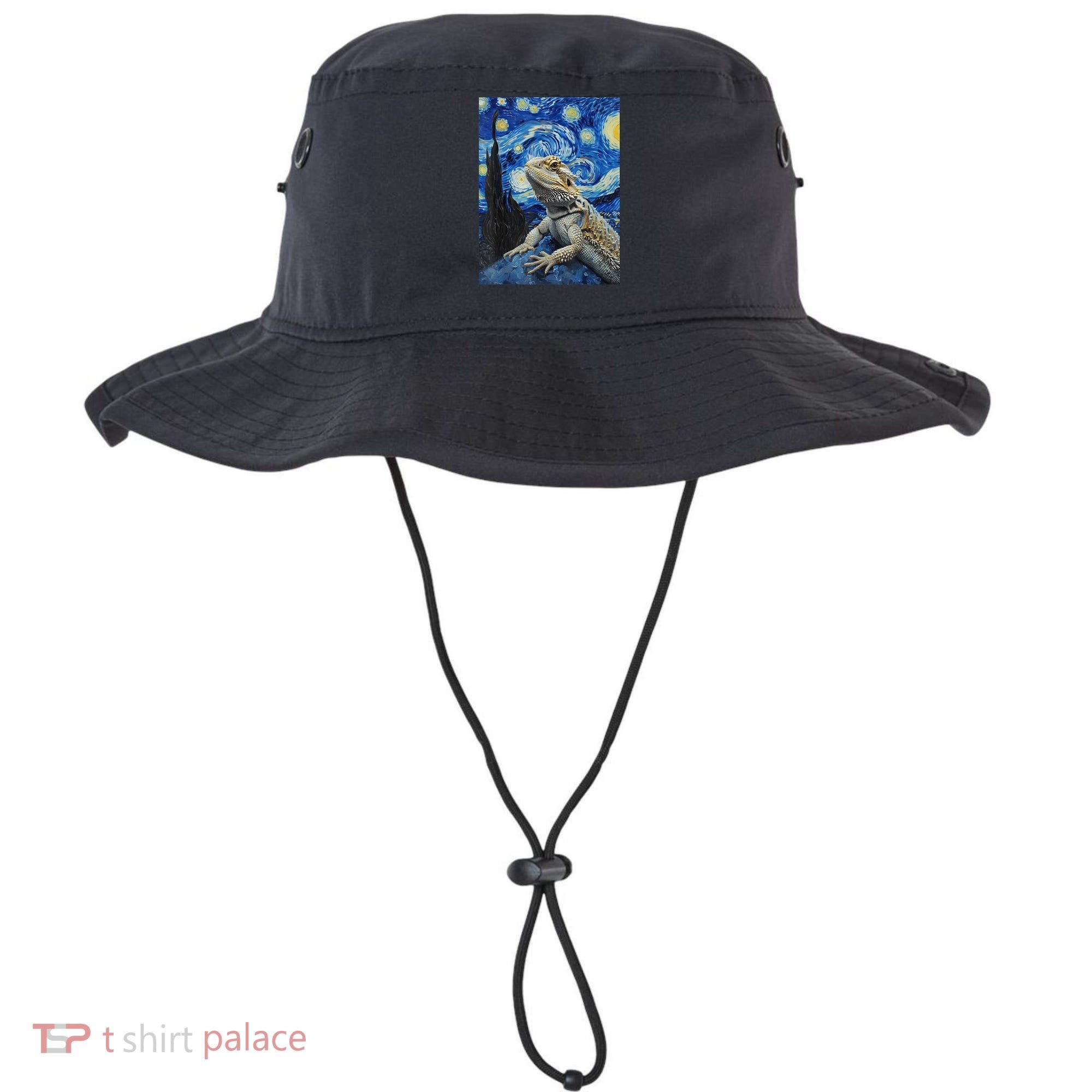 Bearded Dragon Starry Night Van Gogh Style Bucket Hat