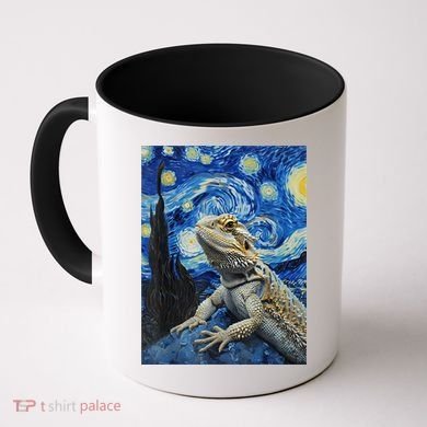 Bearded Dragon Starry Night Van Gogh Style Coffee Mug