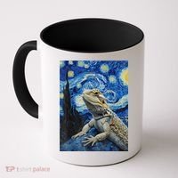 Bearded Dragon Starry Night Van Gogh Style Coffee Mug thumb 0