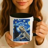 Bearded Dragon Starry Night Van Gogh Style Coffee Mug thumb 3