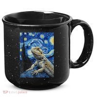 Bearded Dragon Starry Night Van Gogh Style 15oz Campfire Ceramic Mug thumb 0