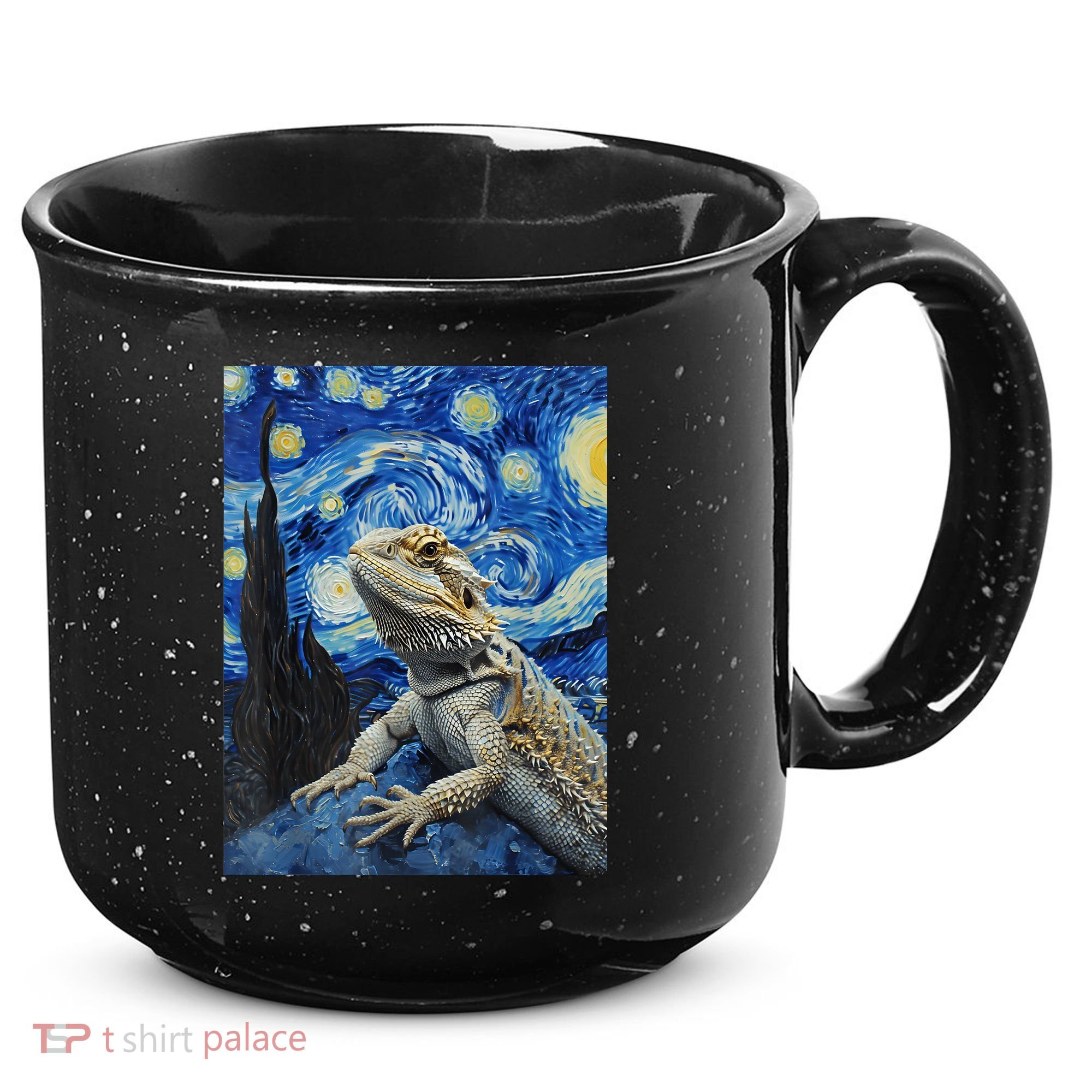 Bearded Dragon Starry Night Van Gogh Style 15oz Campfire Ceramic Mug