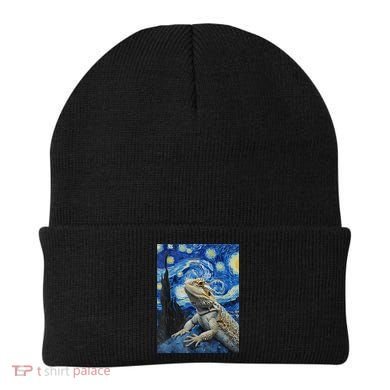 Bearded Dragon Starry Night Van Gogh Style Beanie