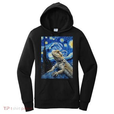 Bearded Dragon Starry Night Van Gogh Style Women's Hoodie