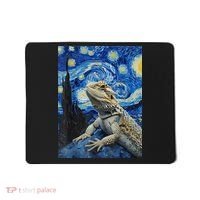 Bearded Dragon Starry Night Van Gogh Style Mousepad thumb 0