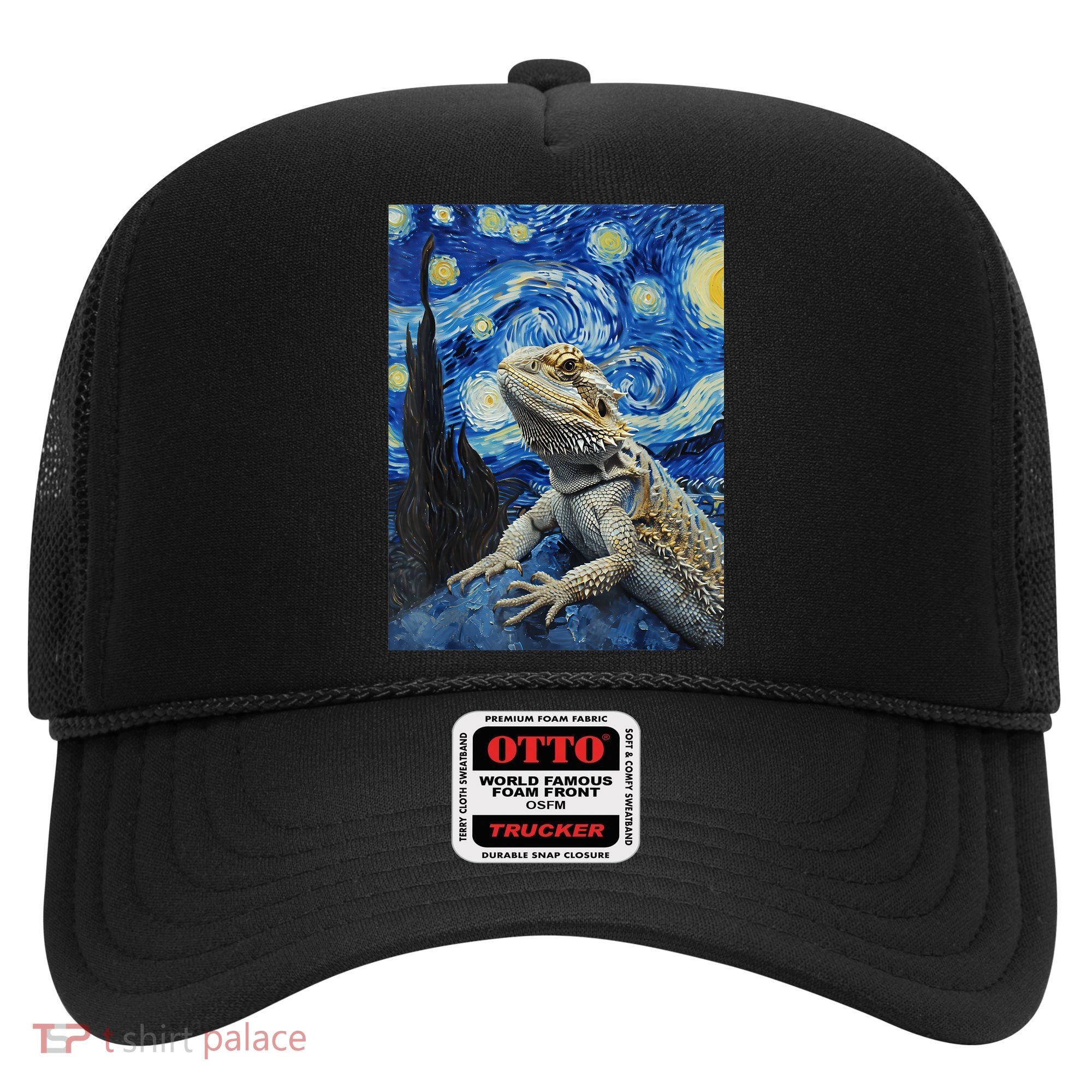 Bearded Dragon Starry Night Van Gogh Style Hat