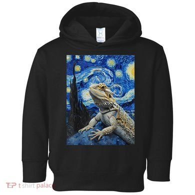 Bearded Dragon Starry Night Van Gogh Style Toddler Hoodie