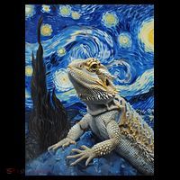 Bearded Dragon Starry Night Van Gogh Style Toddler Hoodie thumb 2