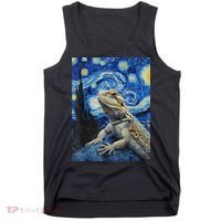 Bearded Dragon Starry Night Van Gogh Style Tank Top thumb 0