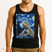 Bearded Dragon Starry Night Van Gogh Style Tank Top thumb 3