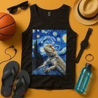 Bearded Dragon Starry Night Van Gogh Style Tank Top thumb 4