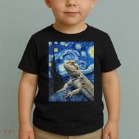Bearded Dragon Starry Night Van Gogh Style Toddler T-Shirt thumb 2