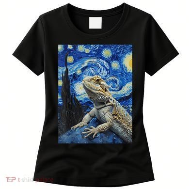 Bearded Dragon Starry Night Van Gogh Style Women's T-Shirt