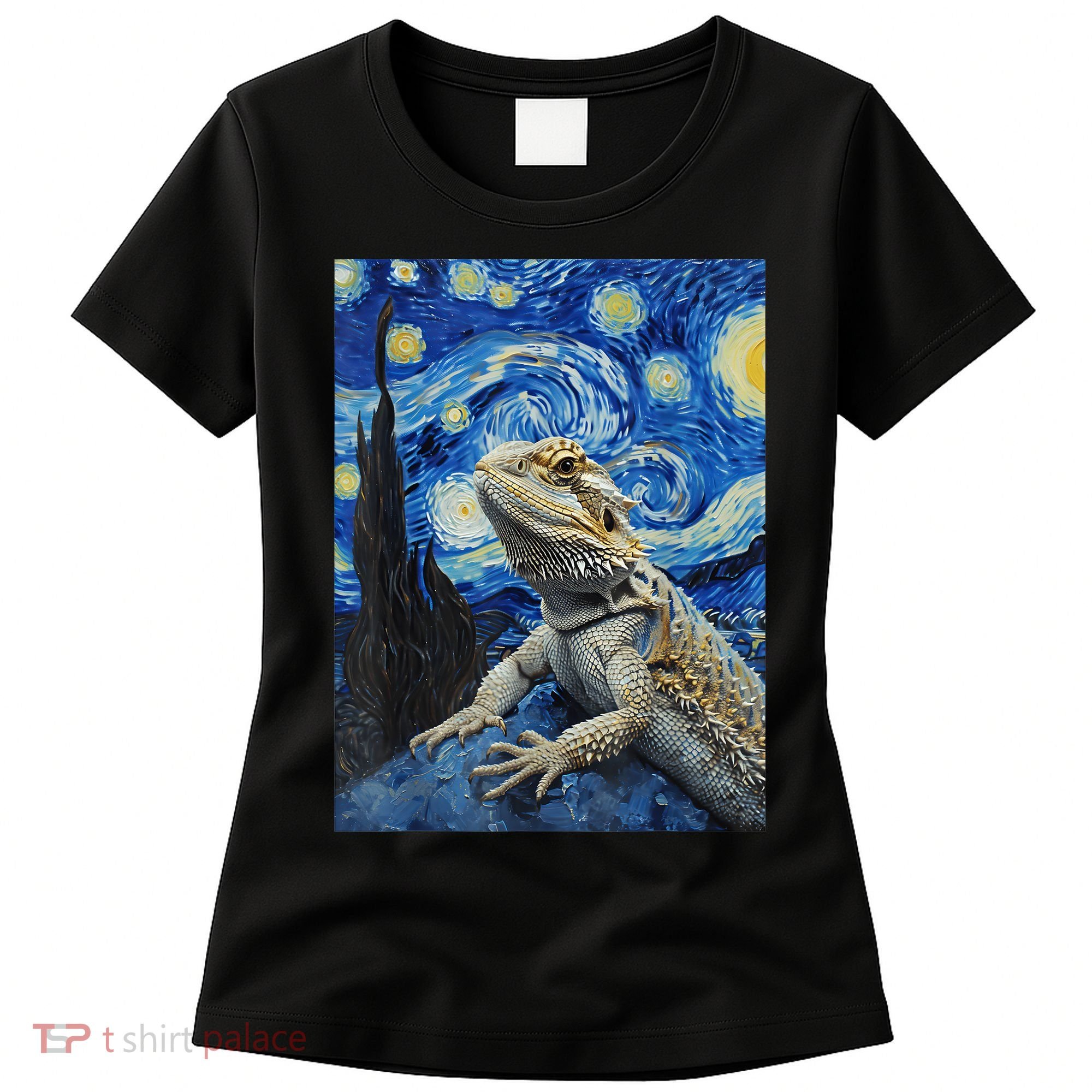 Bearded Dragon Starry Night Van Gogh Style Women's T-Shirt