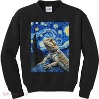 Bearded Dragon Starry Night Van Gogh Style Kids Sweatshirt thumb 0