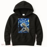 Bearded Dragon Starry Night Van Gogh Style Kids Hoodie thumb 0
