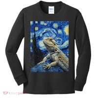 Bearded Dragon Starry Night Van Gogh Style Kids Long Sleeve Shirt thumb 0