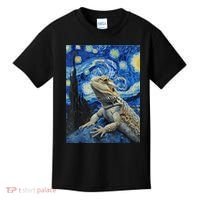 Bearded Dragon Starry Night Van Gogh Style Kids T-Shirt thumb 0
