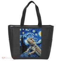 Bearded Dragon Starry Night Van Gogh Style Tote Bag thumb 0