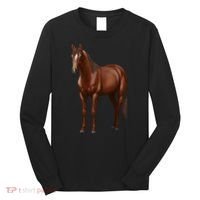 Beautiful Dark Sorrel Chestnut Quarter Horse Lover Retro Long Sleeve Shirt thumb 0