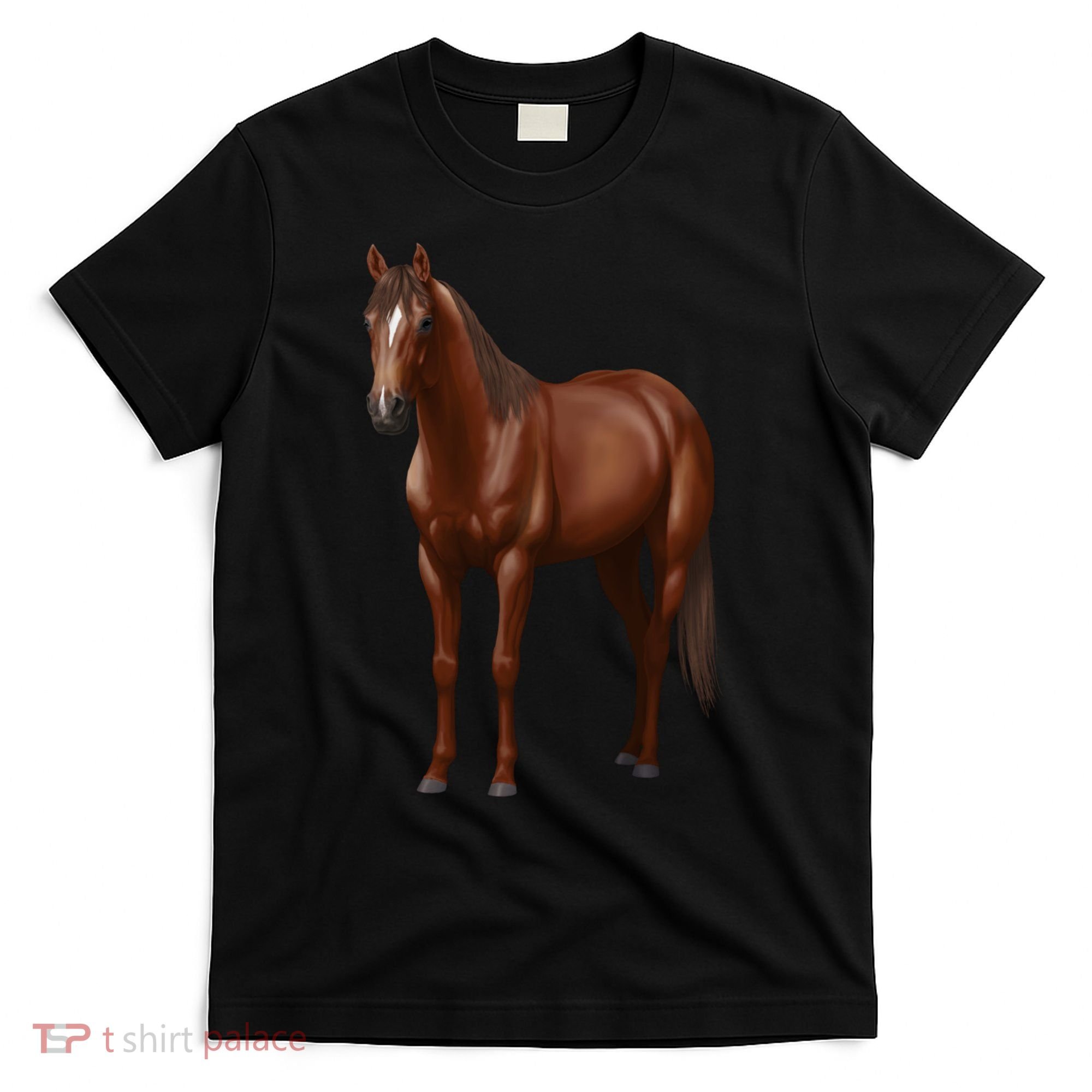 Beautiful Dark Sorrel Chestnut Quarter Horse Lover Retro T-Shirt