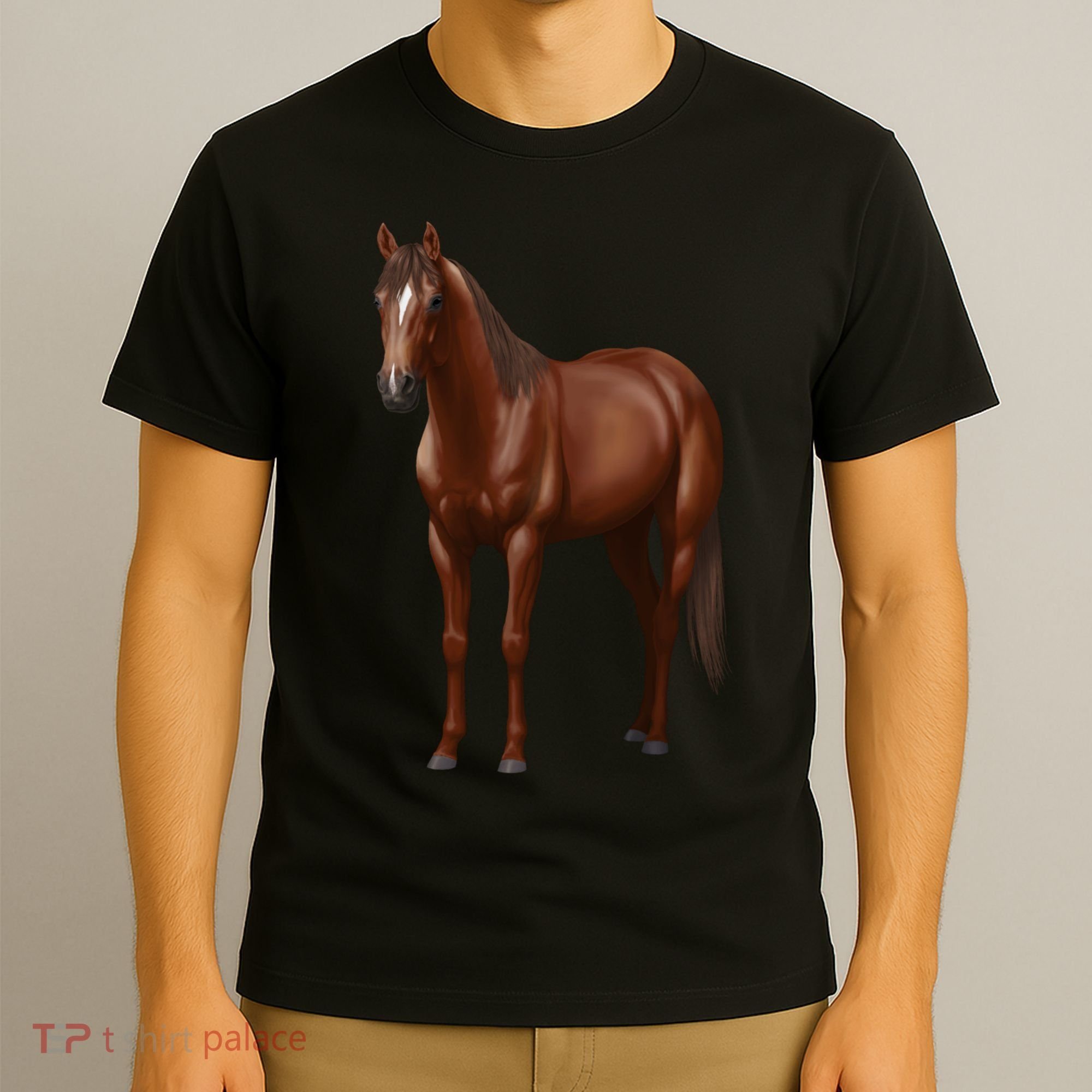 Beautiful Dark Sorrel Chestnut Quarter Horse Lover Retro T-Shirt
