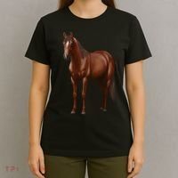 Beautiful Dark Sorrel Chestnut Quarter Horse Lover Retro T-Shirt thumb 4