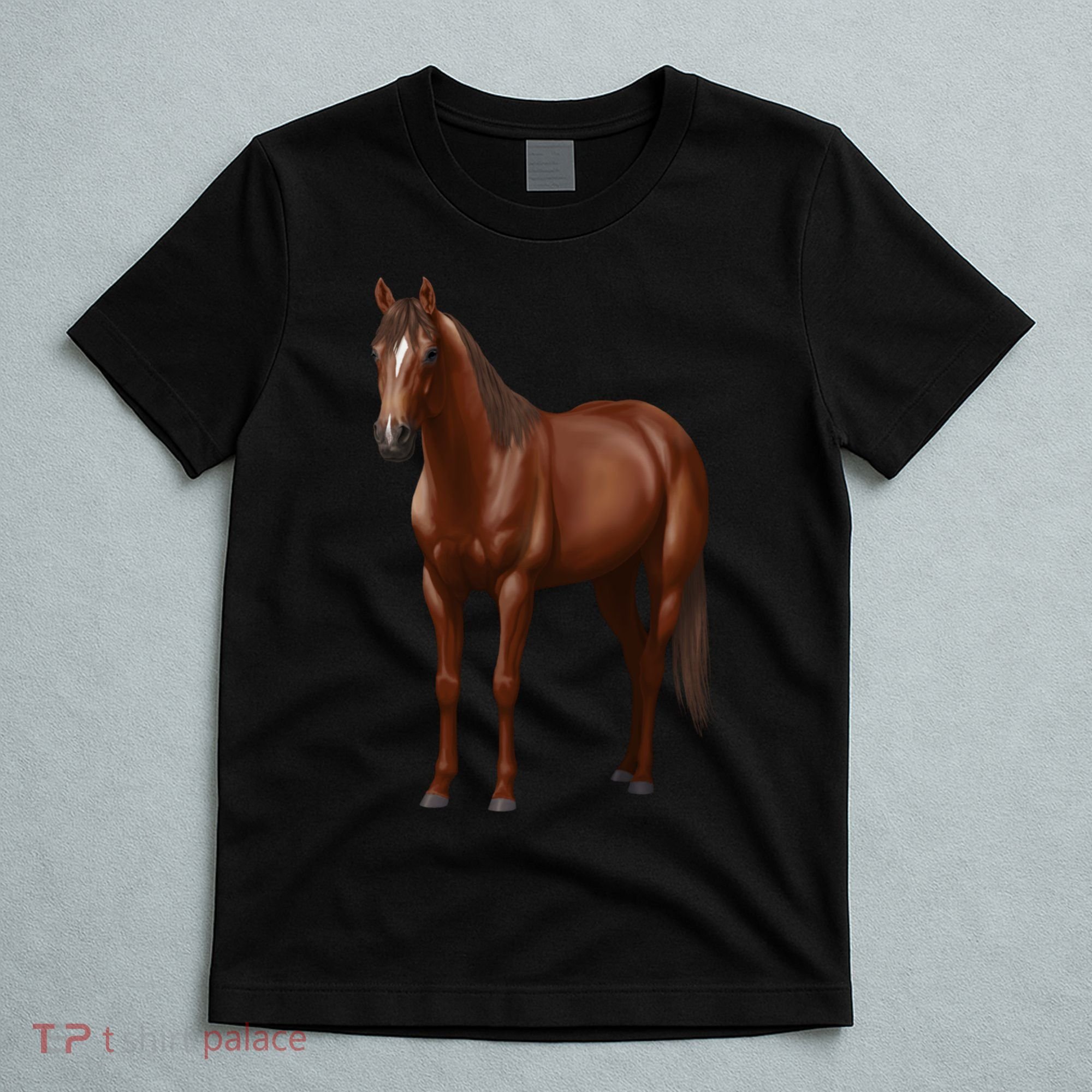 Beautiful Dark Sorrel Chestnut Quarter Horse Lover Retro T-Shirt