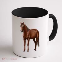 Beautiful Dark Sorrel Chestnut Quarter Horse Lover Retro Coffee Mug thumb 1